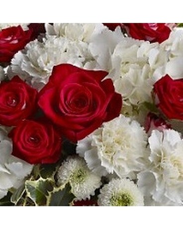 Christmas Red and White Centerpiece Flower Arrangement