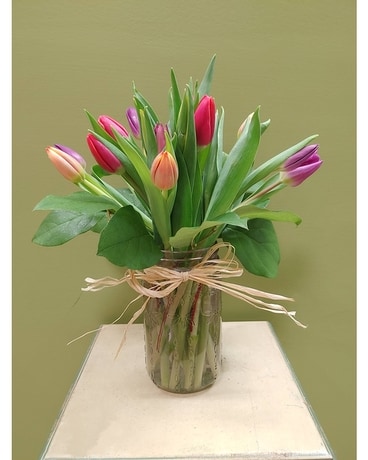 Tulips in a Vase Flower Arrangement