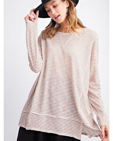 Vanessa Stripe Tunic Tee Flower Arrangement