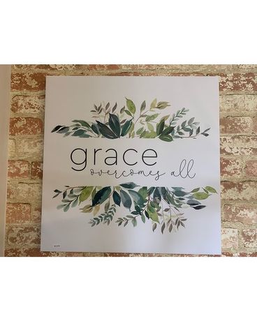 Grace Overcomes All Canvas Flower Arrangement