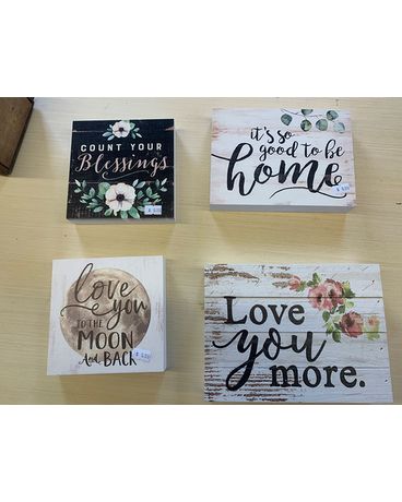 Wood Blocks - Assorted Flower Arrangement