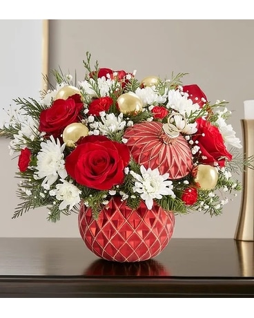 Holiday Ornament Flower Arrangement