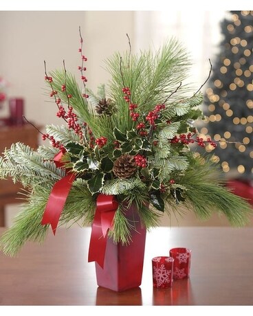 Winter Greens Combination Flower Arrangement