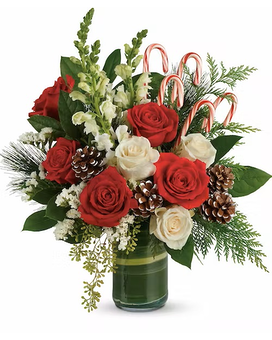 Bursting Candy Canes Flower Arrangement