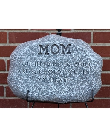 Mom Stone with Easel Flower Arrangement