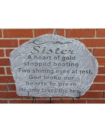 Sister Stone with Easel Flower Arrangement