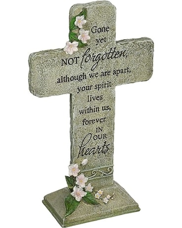 Sympathy Table Top Cross Flower Arrangement