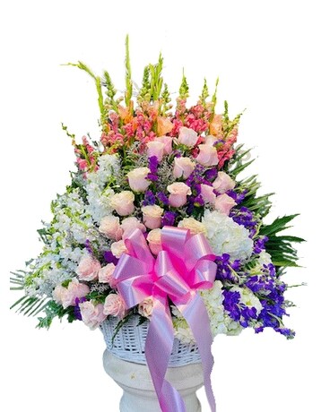 Heart Sympathy Basket Flower Arrangement