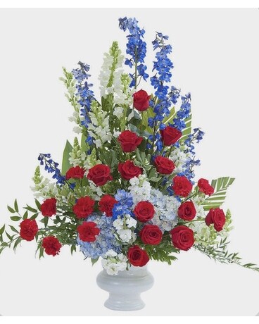Patriotic Tribute Flower Arrangement