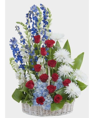 Heartfelt Sympathy Basket Flower Arrangement