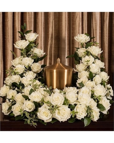 Pure White Sympathy Urn Sympathy Arrangement
