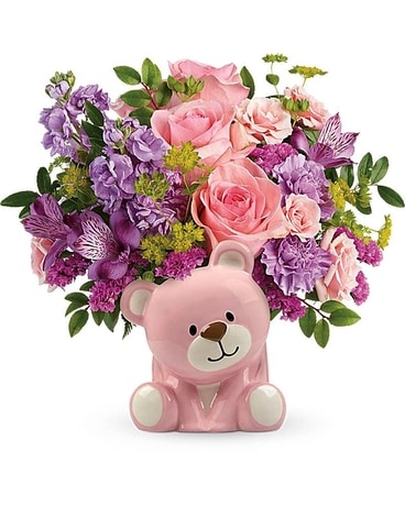 Beautiful Arrival Bear Bouquet Flower Arrangement