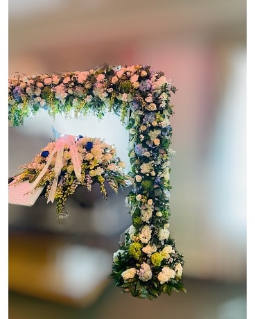 Custom Sympathy Floral Arch Flower Arrangement