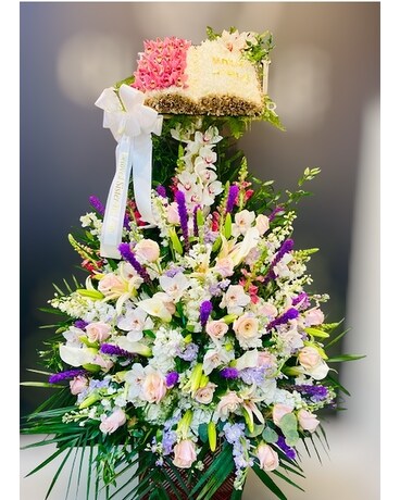 Bible Funeral Tribute 001 Flower Arrangement