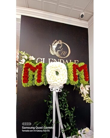 Custom Mom Standing Spray Sign 1 Flower Arrangement