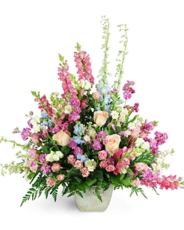 Ethereal Serenity Funeral Basket Flower Arrangement