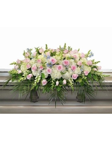 Pastel Casket Spray Flower Arrangement