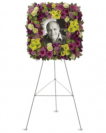 Mosaic of Memories Square Easel Wreath Flower Arrangement