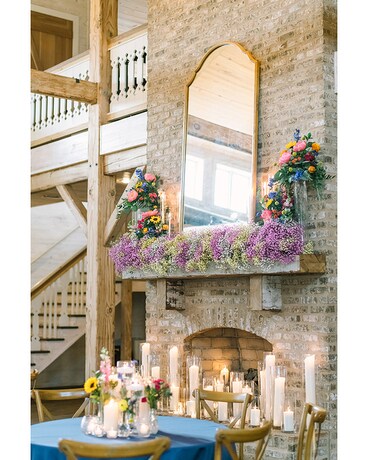 Mantle Arrangement Wedding Arrangement