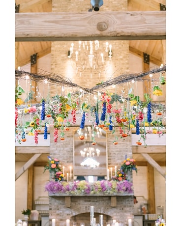 Suspended Flower Garden Wedding Arrangement