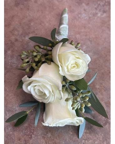 White Rose boutonniere Flower Arrangement