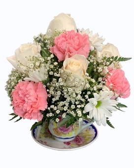 Ace Teacup Bouquet Flower Arrangement