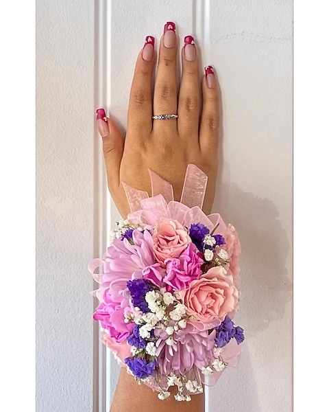 Hot pink Corsage in Houston TX