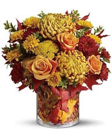 Teleflora's Golden Leaves Flower Arrangement