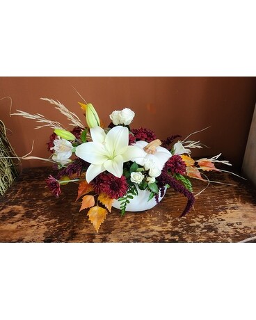 Pumpkin Chic Flower Arrangement