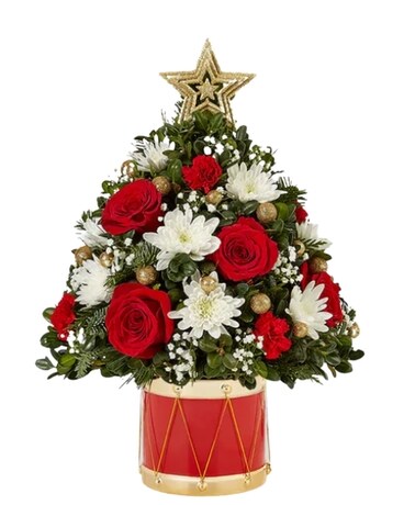 Holiday Flower Tree Musical Merriment Flower Arrangement