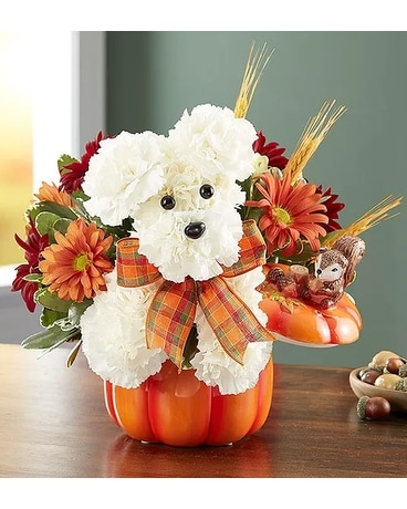 A-Dogable For Fall Flower Arrangement