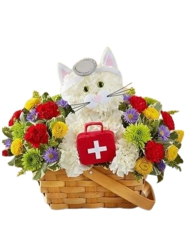 Cure-all Kitty Flower Arrangement