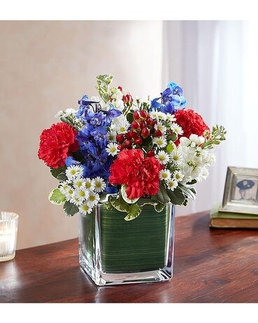 Healing Tears™ Red, White & Blue Flower Arrangement