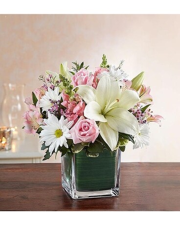 Healing Tears™ Pink & White Flower Arrangement