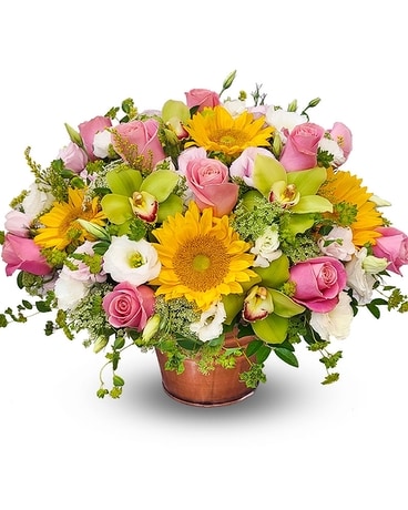 Pink Sunflower Sunrise Flower Arrangement