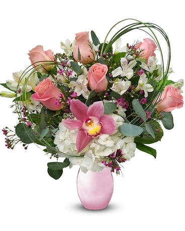 Pink Rose Shimmers Flower Arrangement