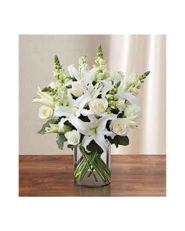 Classic All-White Arrangement -#MF90303M Flower Arrangement