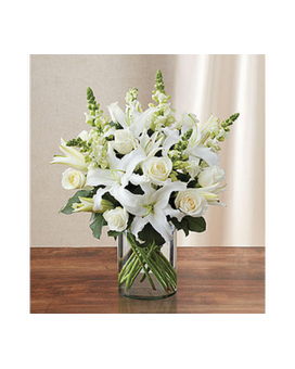 Classic All-White Arrangement -#MF90303M Flower Arrangement
