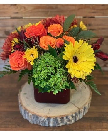 The Flower Shoppe's Fall Burst Flower Arrangement