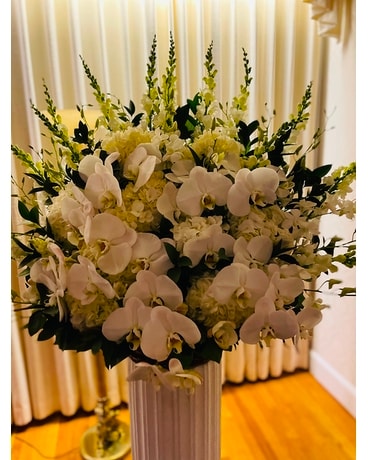 Luxe Orchid Sympathy Basket Flower Arrangement