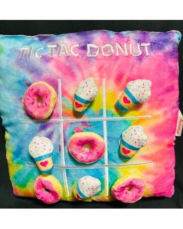 Tic Tac Donut game Pillow Flower Arrangement