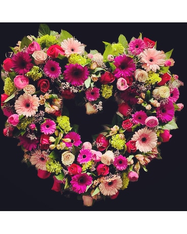 Sympathy Custom Heart Flower Arrangement