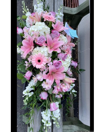 Sympathy Pastel Standing Spray Flower Arrangement
