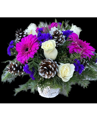 Winter Festivities in New England Flower Arrangement