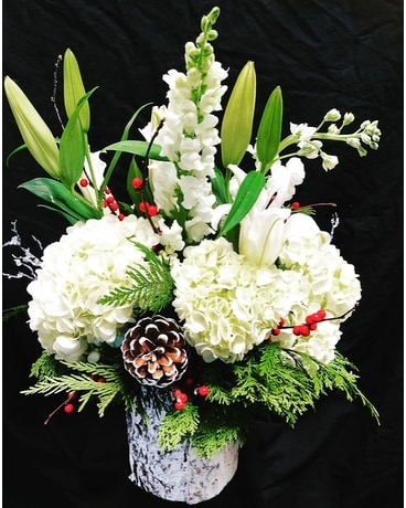 New England Winter Wonderland Flower Arrangement