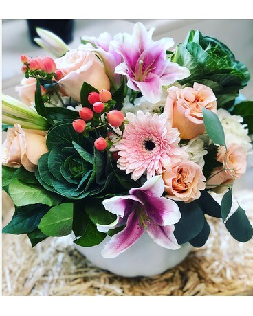 The Luxe Vineyard Pumpkin Flower Arrangement