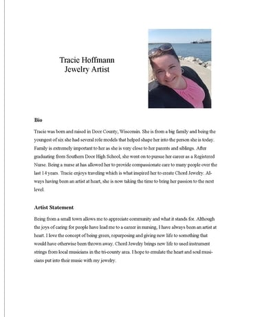 Artist Statement and Bio Gifts