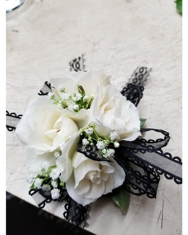 Black and White wrister Corsage