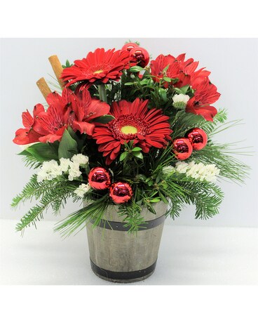 Holiday Greetings Flower Arrangement