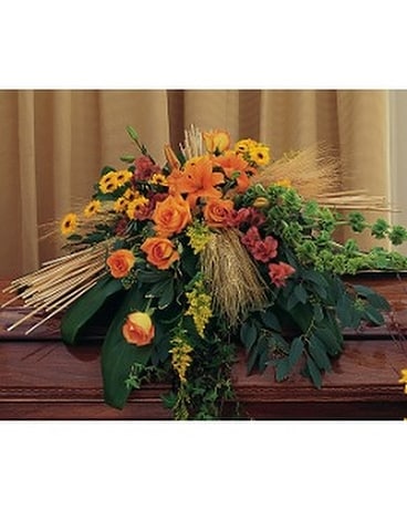 Autumn Faith Casket Spray Flower Arrangement